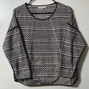 Madewell Boho Tidal Wave Embroidered Top Womens Medium Black Jacquard